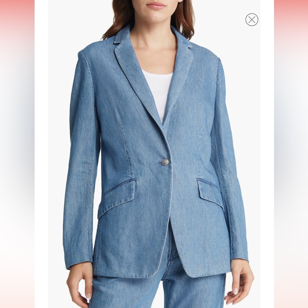 Margot Cotton & Linen Denim Blazer NWT